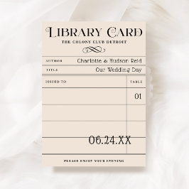 Vintage Bibliothekskarte Hochzeitskarten