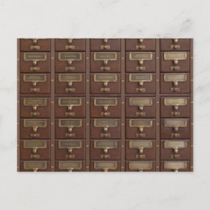 Vintage Bibliothekskarte Katalog Bibliothekar Buch Postkarte
