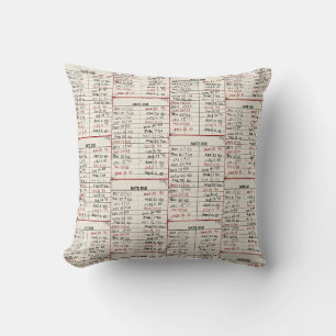 Vintage Bibliothekskarte Kissen