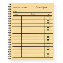 "Vintage Bibliothekskarte Spiralnotebook personali