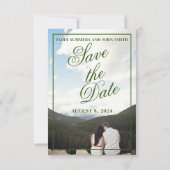 Vintage Bibliothekskarte und Buchabdeckung Save th The Date (Rückseite)