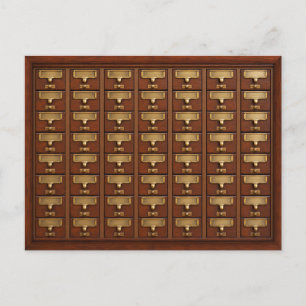 Vintage-Bibliothekskartei-Bibliothekar-Buchliebhab Postkarte