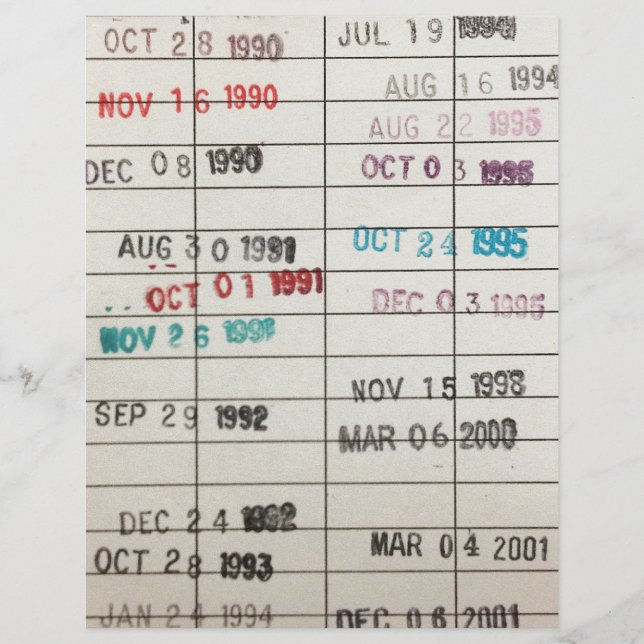 Vintage Bibliothekskarten (Vorderseite)