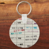 Vintage Bibliothekskarten Schlüsselanhänger (Vorderseite)