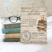 Vintage Bibliothekskartenbücher Bear Baby Dusche l Einladung