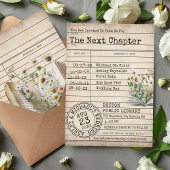 Vintage Bibliothekskartenbücher für Hochzeitsfeier Einladung