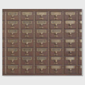 Vintage Bibliothekskartenkataloge Geschenkpapier (Flach)