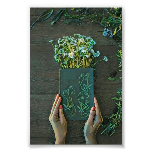 Vintage Bibliothekskunst Fotodruck (Vorne)