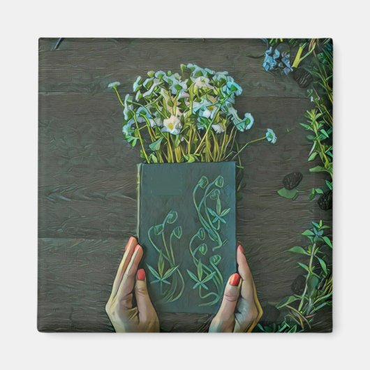 Vintage Bibliothekskunst Magnet (Vorne)