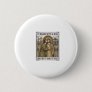 Vintage biblischer Verratskuss Button