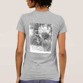 Vintage Bicycle and Roses Sketch T-Shirt