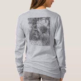 Vintage Bicycle and Roses Sketch T-Shirt