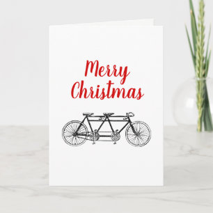 Vintage Bicycle Built For Two / Tandem Bike Feiertagskarte