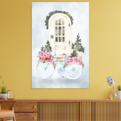 Vintage Bicycle Cruiser with Flowers Stretched Leinwanddruck (Insitu (Wohnzimmer))