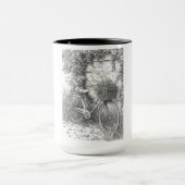 Vintage Bicycle Garden Scene Mug Tasse (Zentrum)