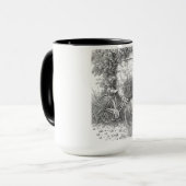 Vintage Bicycle Garden Scene Mug Tasse (Vorderseite Links)