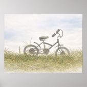 Vintage Bicycle in Meadow Sketch – Rustic Minimali Poster (Vorne)