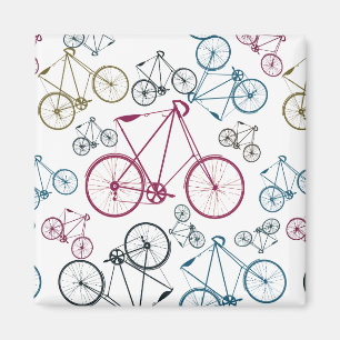 Vintage Bicycle Pattern Ohrs for Cyclists Magnet