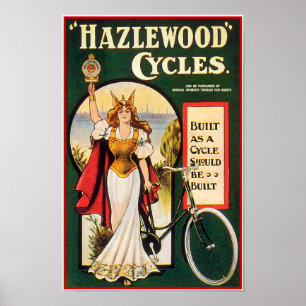 Vintage Bicycle Poster: Hazlewood Cycles Poster