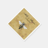 Vintage Biene #2 - verstörter antiker Hintergrund Serviette (Ecke)