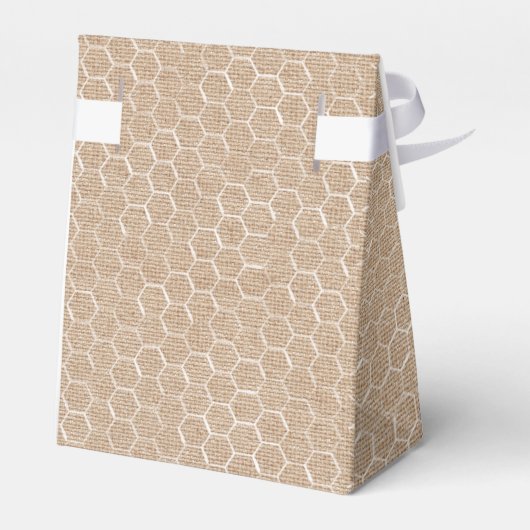 Vintage Biene auf Burlap Honeycomb Geschenkschachtel (Rückseite)