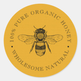Vintage Biene | Bio Honig | Retro Classic Round Runder Aufkleber
