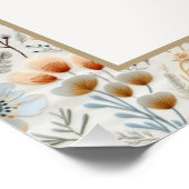 Vintage Biene Blau Wildblume Custom Poster (Ecke)