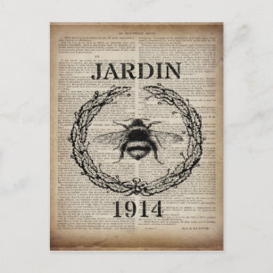 Vintage Biene des französischen Landes des Postkarte