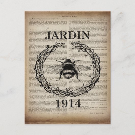 Vintage Biene des französischen Landes des Postkarte (Vorderseite)