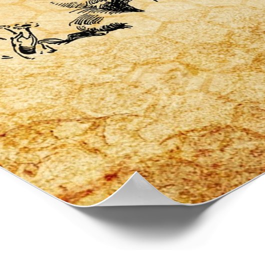 Vintage Biene. Poster (Ecke)