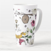 Vintage Biene, Royal Gold Crown & Scroll Name Milchtasse (Rechte Ecke)