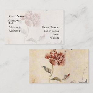 Vintage-Biene, Schmetterling und Mohn-Aquarell Visitenkarte