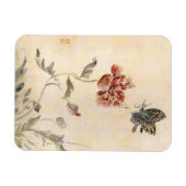 Vintage Biene, Schmetterling und Mohn Wasserfarbe Magnet (Horizontal)