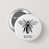 Vintage-Biene-Sei-netter-Button Button (Vorne & Hinten)