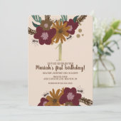 Vintage Biene Sonnenblume Blüte Erstgeburt Einladung (Stehend Vorderseite)