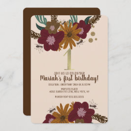 Vintage Biene Sonnenblume Blüte Erstgeburt Einladung