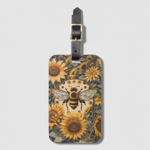Vintage Biene und Sonnenblumen Gepäckanhänger