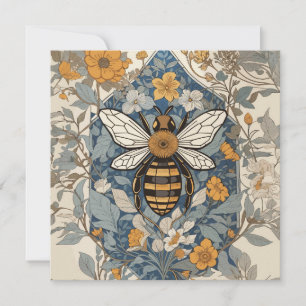Vintage Biene und wilde Blumen