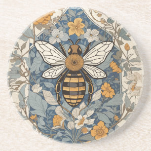 Vintage Biene und wilde Blumen Getränkeuntersetzer