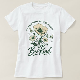 Vintage Biene und wilde Blumen T-Shirt