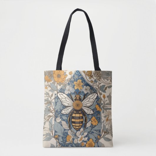 Vintage Biene und wilde Blumen Tasche (Vorderseite)