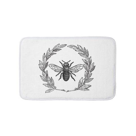 Vintage Biene verziert Badematte (Vorderseite)