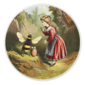 Vintage Biene Viktorianischer Honigwald Keramikknauf (Vorderseite)