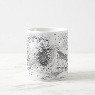 Vintage Bienen-Bienenstöcke Kaffeetasse