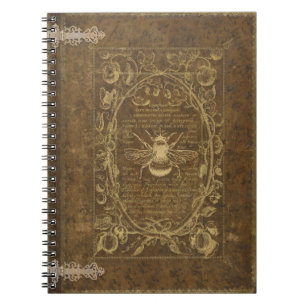 Vintage-Bienen-Cover Notizblock
