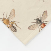 Vintage-Bienen-Illustrationsmuster Fleecedecke (Ecke)