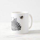 Vintage Bienen Kaffeetasse (VorderseiteRechts)