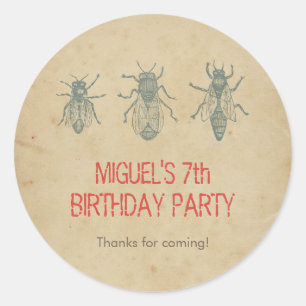 Vintage Bienen-Kindergeburtstag-Gastgeschenke Runder Aufkleber
