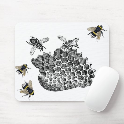 Vintage Bienen Mousepad (Mit Mouse)