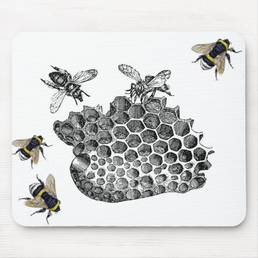Vintage Bienen Mousepad (Vorne)